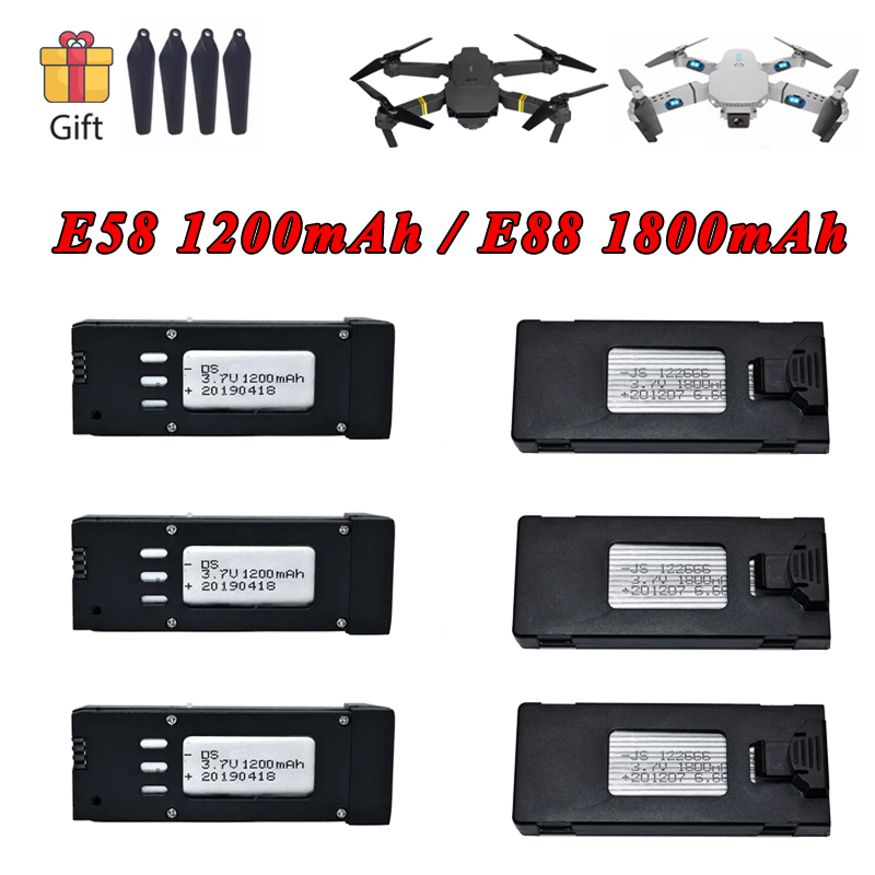 Eachine Drone E58 - Липо-аккумулятор 3,7 В, 1200 мАч, 1800